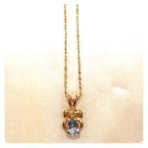 Faux Aquamarine necklace pendant